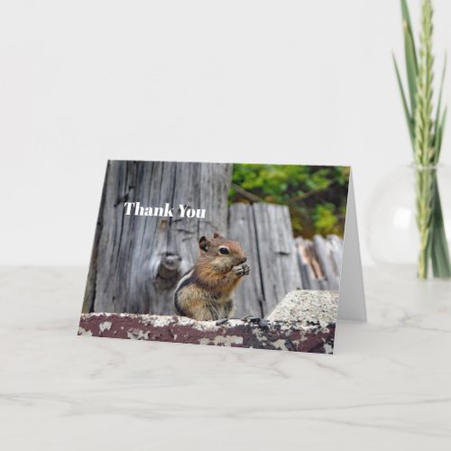 Cute Chipmunk Animal Photo Thank You Card