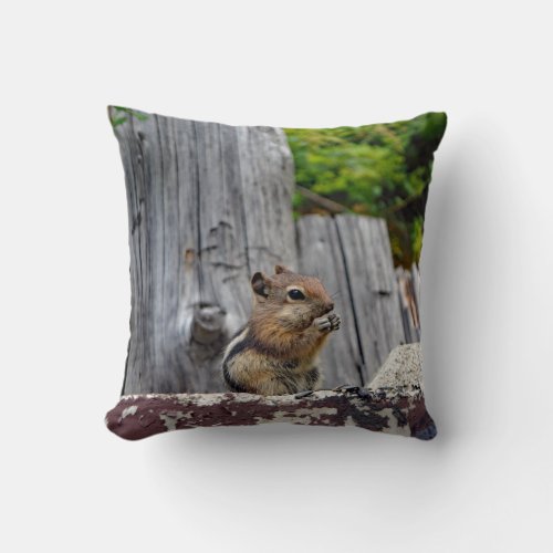Cute Chipmunk Animal Photo Throw Pillow