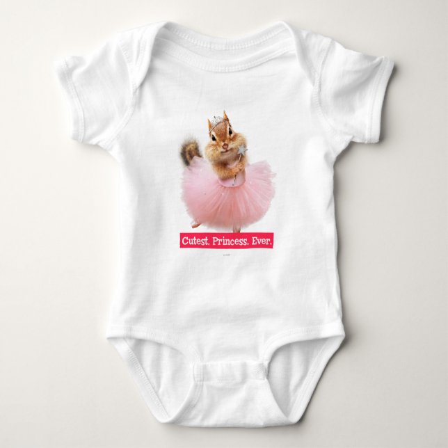 Cute Chipmunk Ballerina in tutu at Dance Studio Baby Bodysuit (Front)