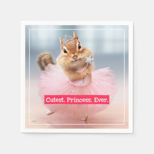 Cute Chipmunk Ballerina in tutu at Dance Studio Napkins (Front)