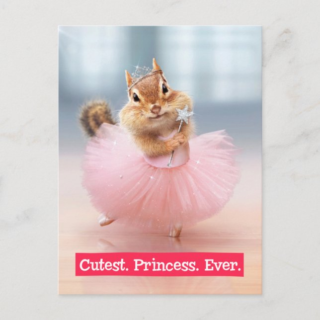 Cute Chipmunk Ballerina in tutu at Dance Studio Postcard (Front)