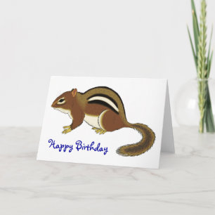 Cute Chipmunk Birthday Card