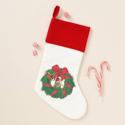 Cute Chipmunk Christmas Wreath Christmas Stocking