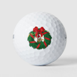 Cute Chipmunk Christmas Wreath Golf Balls