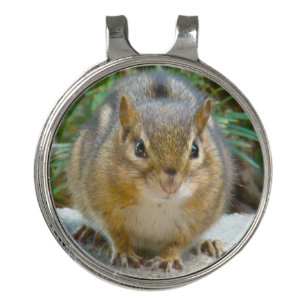 Cute Chipmunk Has His Eye On You Golf Hat Clip