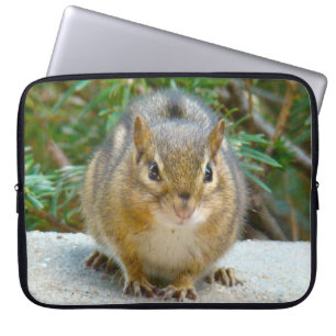 Cute Chipmunk Has His Eye On You Laptop Sleeve