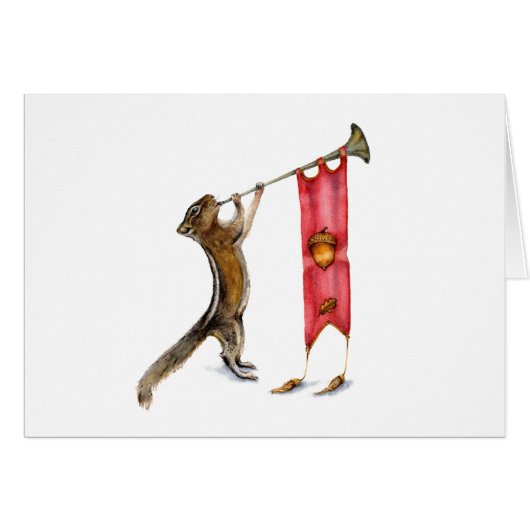 Cute Chipmunk Herald Cards (Front Horizontal)