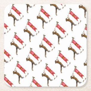 Cute Chipmunk Herald Square Paper Coaster