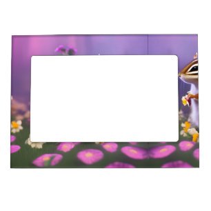 Cute Chipmunk in Flowers   Magnetic Frame