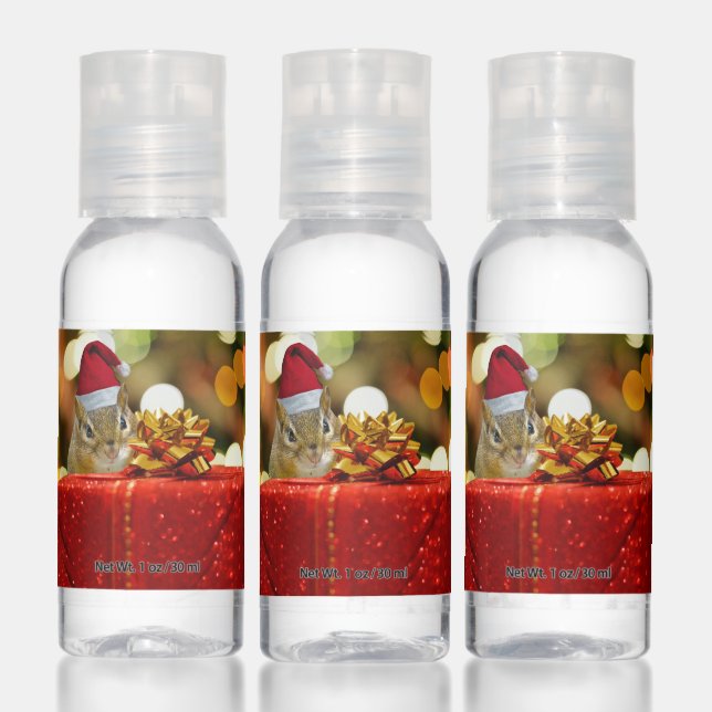 Cute Chipmunk Merry Christmas Hand Sanitizer (Set)