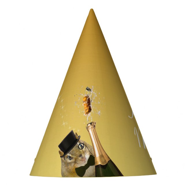 Cute Chipmunk New Year’s Eve Party Party Hat (Front)