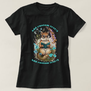 Cute Chipmunk Read Book wildflower, Chipmunk Lover T-Shirt