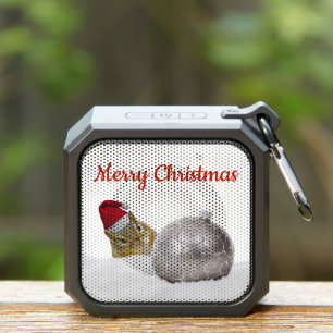 Cute Chipmunk Silver and Snow Christmas Holiday Bluetooth Speaker