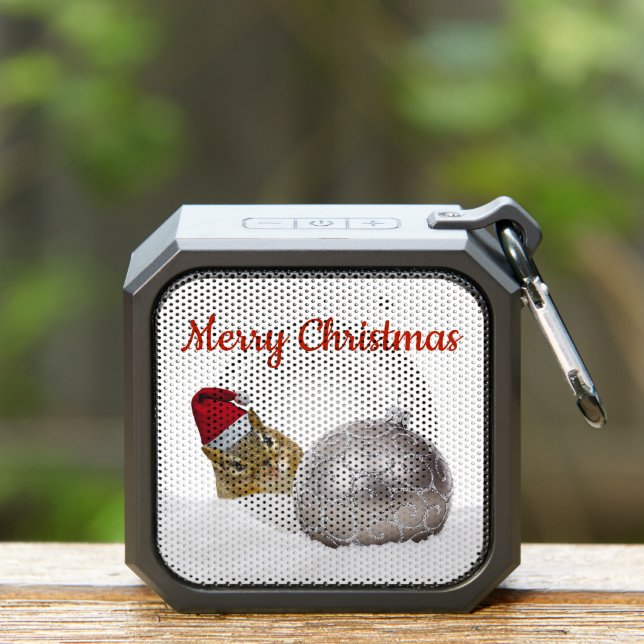 Cute Chipmunk Silver and Snow Christmas Holiday Bluetooth Speaker (Insitu(Outdoor))