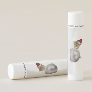 Cute Chipmunk Silver and Snow Christmas Holiday Lip Balm