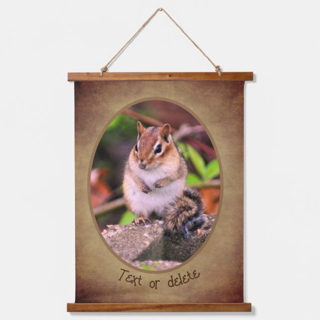 Cute Chipmunk Wildlife Personalized   Hanging Tapestry (Front)