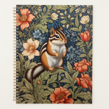 Cute Chipmunk William Morris Inspired Floral