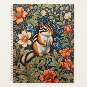 Cute Chipmunk William Morris Inspired Floral Planner