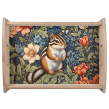 Cute Chipmunk William Morris Inspired Floral