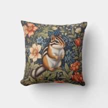 Cute Chipmunk William Morris Inspired Floral