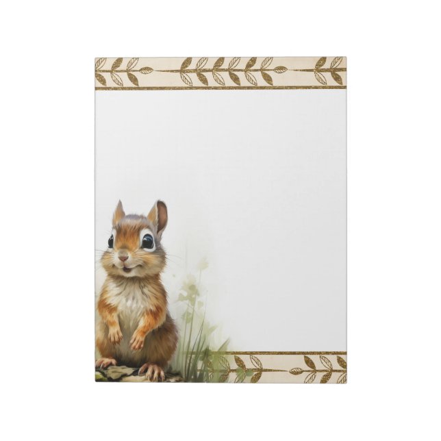 Cute Chipmunk Woodland Animals Themed Notepad (Rotated)