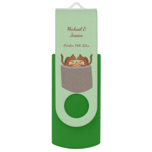 Cute Chipmunks Fall Wedding Custom Flash Drive