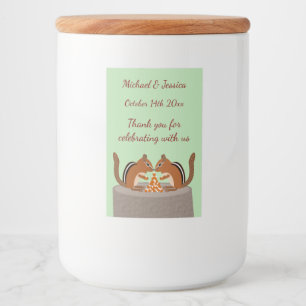 Cute Chipmunks Fall Wedding Custom Food Label