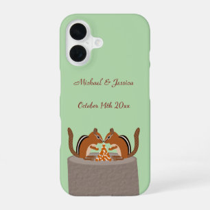 Cute Chipmunks Fall Wedding Custom iPhone 16 Case