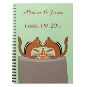 Cute Chipmunks Fall Wedding Custom Notebook