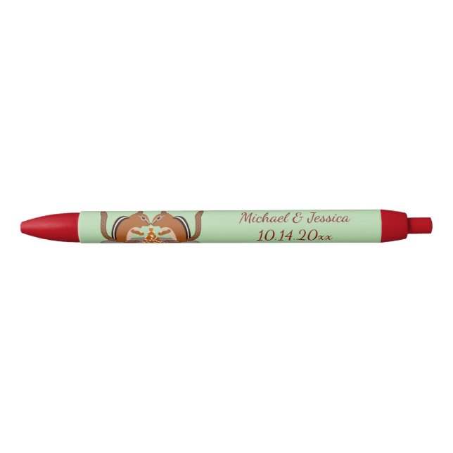 Cute Chipmunks Fall Wedding Custom Pen (Front)