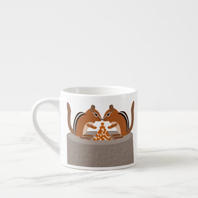 Cute Chipmunks Fall Wedding Espresso Cup (Left)
