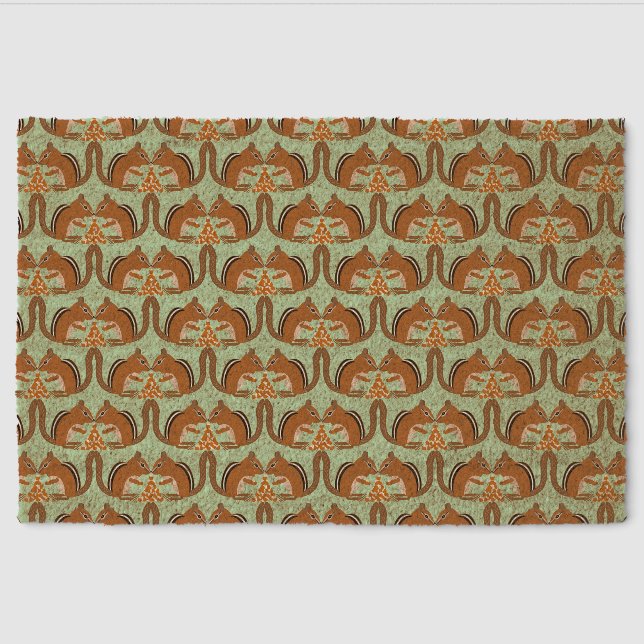 Cute Chipmunks Fall Wedding Patterned Fiber Doormat (Front)