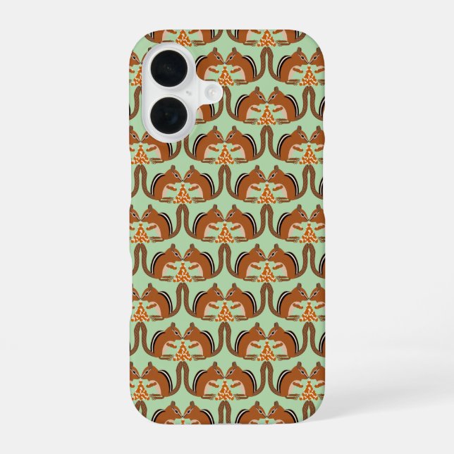 Cute Chipmunks Fall Wedding Patterned iPhone Case (Back)