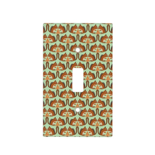 Cute Chipmunks Fall Wedding Patterned Light Switch Cover (Front)