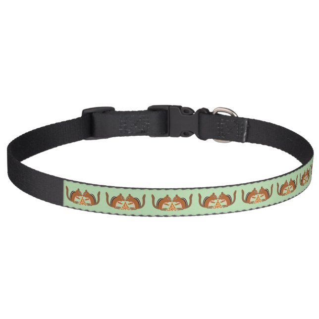 Cute Chipmunks Fall Wedding Patterned Pet Collar (Front)