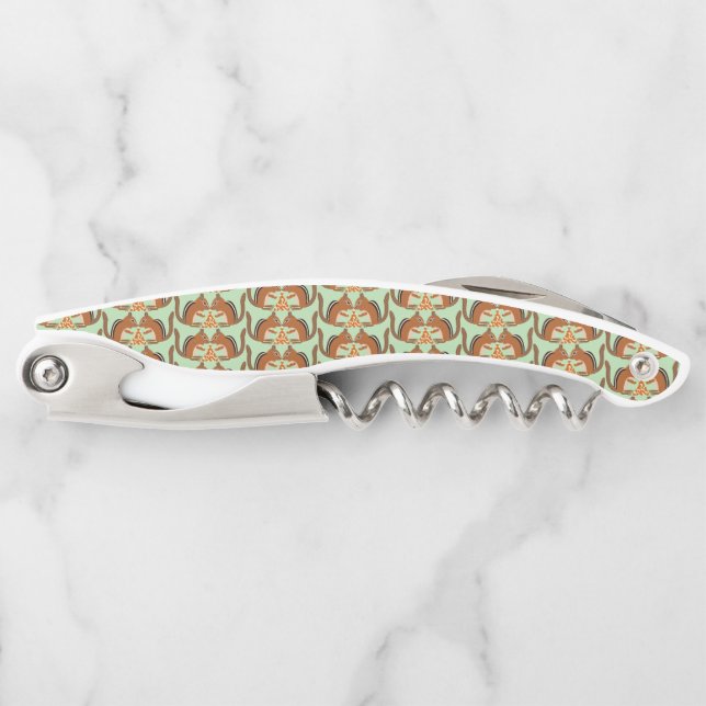 Cute Chipmunks Fall Wedding Patterned Waiter's Corkscrew (Front)