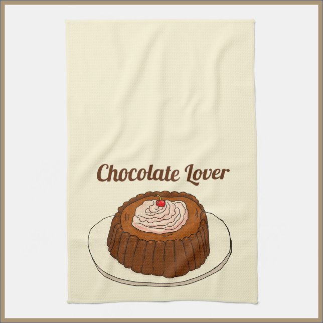 Cute Chocoholic Chocolate Lover Kitchen Towel (Creator Uploaded)