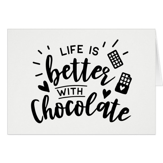 Cute Chocolate Addict - Hello, Thinking of you, Cards (Front Horizontal)