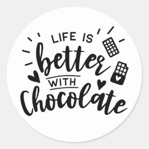Cute Chocolate Addict Love Chocolate Party Wedding Classic Round Sticker