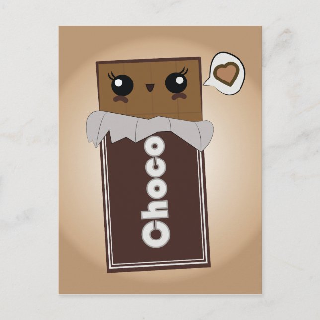 Cute Chocolate Bar Postcard (Front)