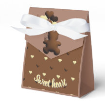 Cute chocolate bear Baby shower favor box