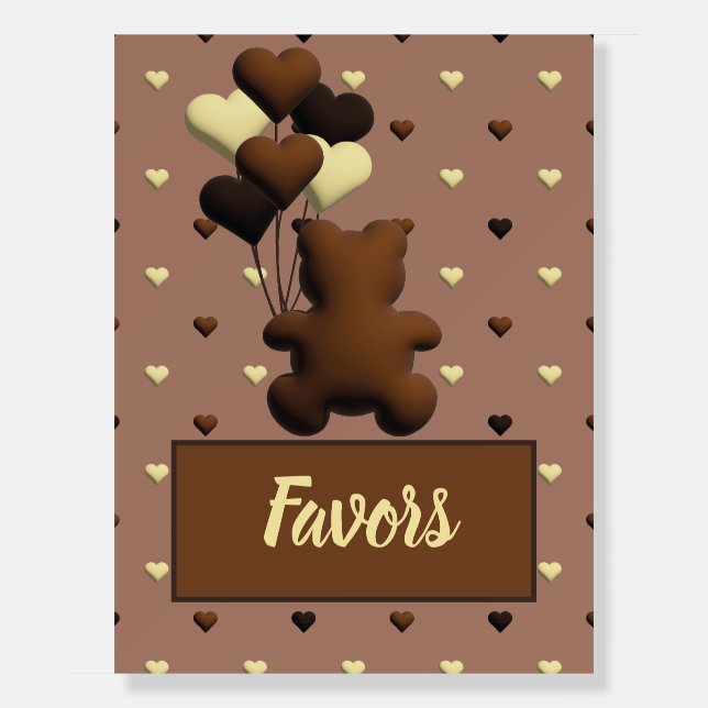 Cute chocolate bear Birthday sign (Front)