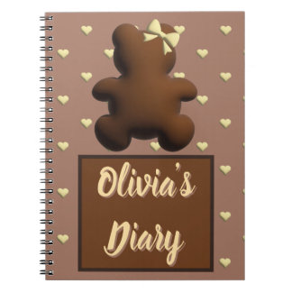 Cute chocolate bear Personalized notebook