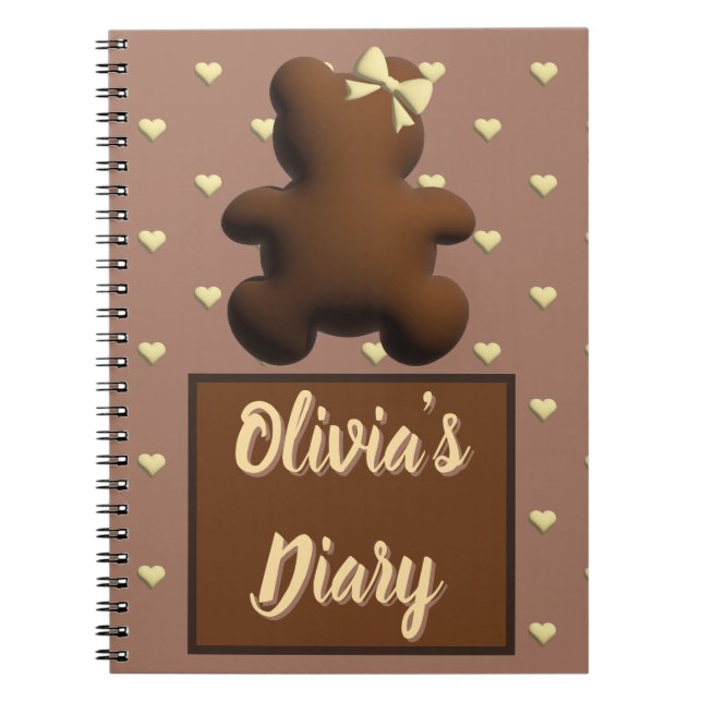 Cute chocolate bear Personalized notebook (Front)
