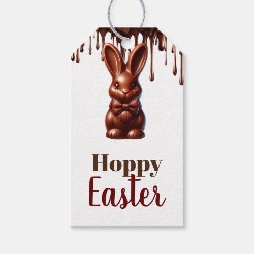 Cute Chocolate Bow Tie Easter Bunny 1st Birthday  Gift Tags