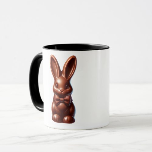Cute Chocolate Bow Tie Easter Bunny Candy Mug