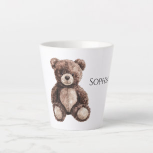 Cute Chocolate Brown Teddy Bear Latte Mug
