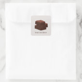 cute chocolate brownie lovers add text square sticker | Zazzle