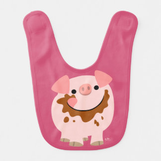 Cute Chocolate Cartoon Pig Baby Bib