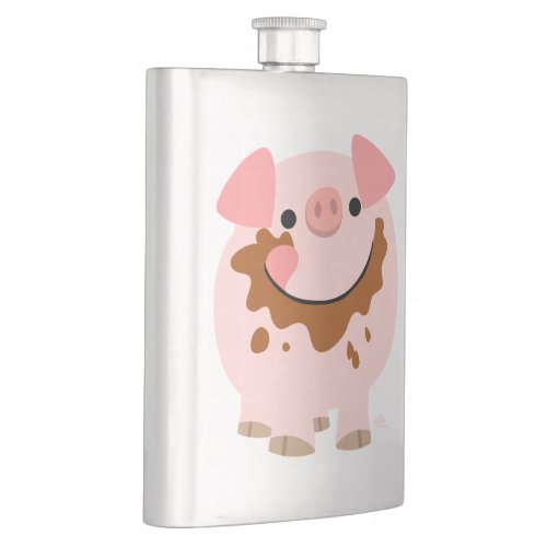 Cute Chocolate Cartoon Pig Classic Flask